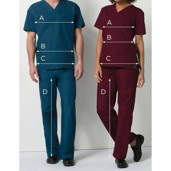 Set of 5 - 5XL PRISM Men Women Medical Nursing Uniform 1 Pocket V-Neck Scrub Top - Picture 8 of 9